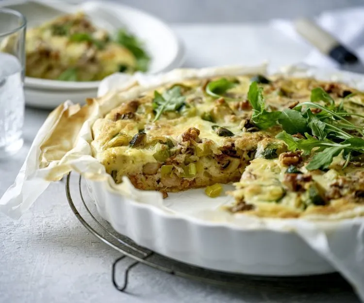 Quiche de chou aux pleurotes eryngii fumées et carvi